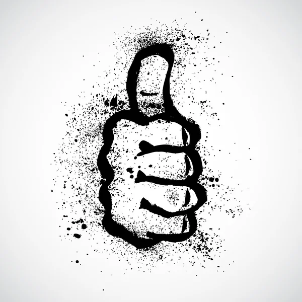 Grunge Thumb Up Gesture — Stock Vector