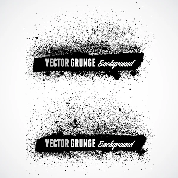 Fondos de pancartas grunge en color negro — Vector de stock