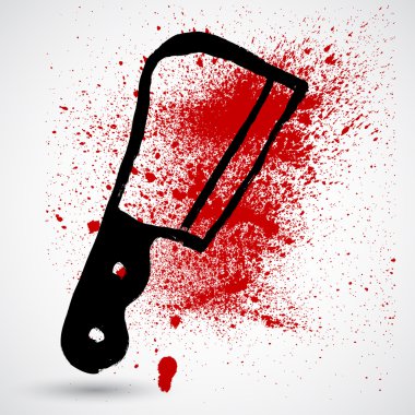Grunge bıçak kan ile