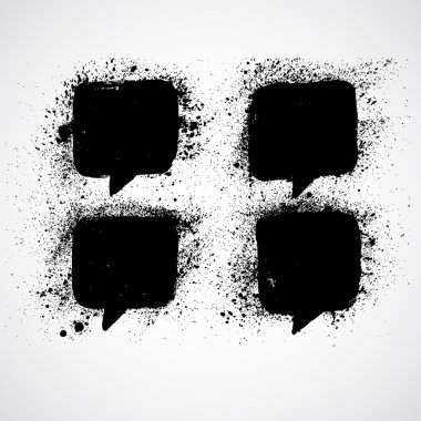 abstract black speech clouds