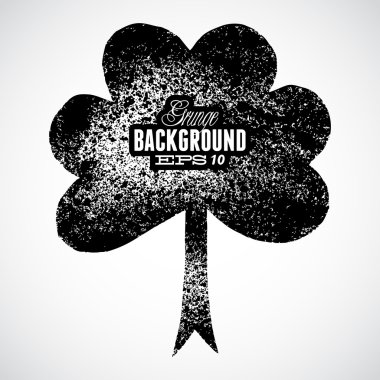 Grunge yapraklı yonca