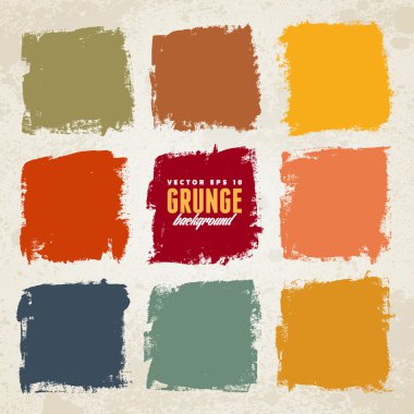 Grunge mürekkep çizilmiş renkli kareler
