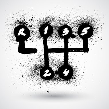 Grunge icon of transmission