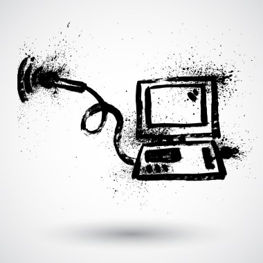 Grunge ultrasound machine sign