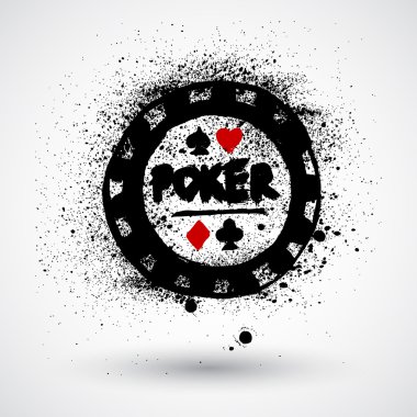 Poker chip grunge damgası