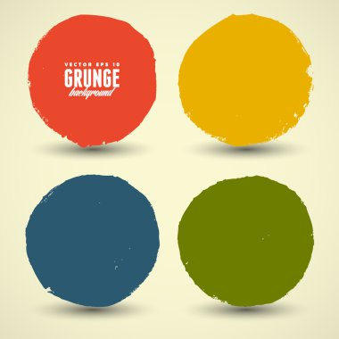 watercolor grunge round banners clipart