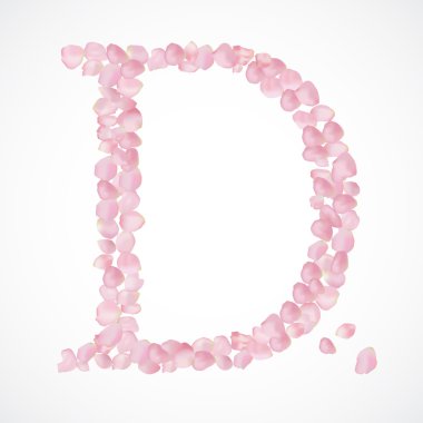 Gül pembe yaprakları gelen alfabe