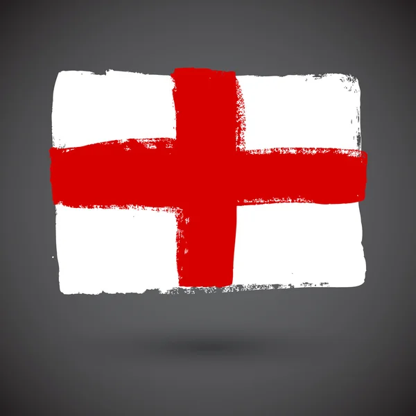 Bandeira da Inglaterra pintada com aquarela — Vetor de Stock