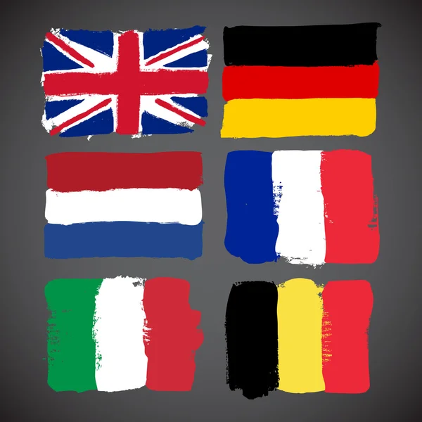 Grunge european flags — Stok Vektör