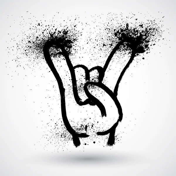 Grunge rock hand sign — Stock Vector