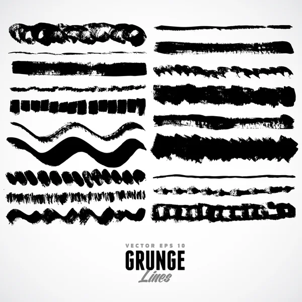 Set of grunge brush strokes — Stock Vector