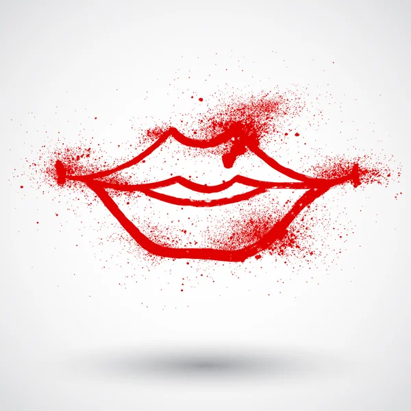 Grunge lips — Stock Vector