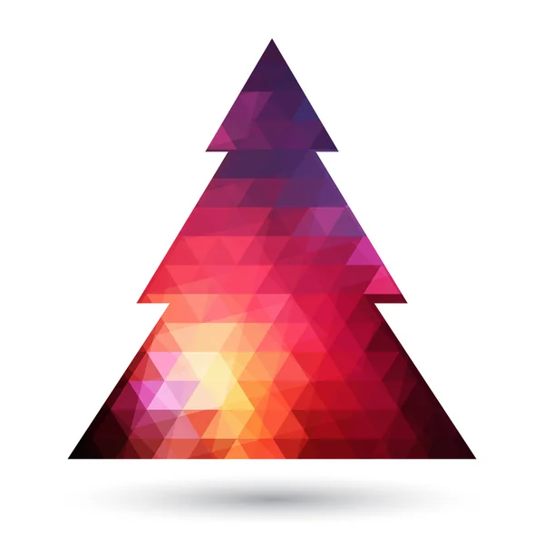 Arbre de Noël avec diamant coloré — Image vectorielle