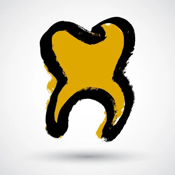 Símbolo do dente dourado —  Vetores de Stock