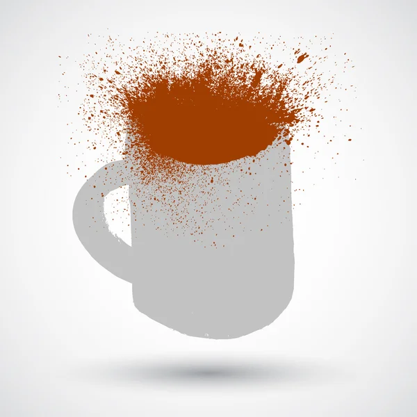 Grunge-ručně tažené šálek kávy — Stockový vektor