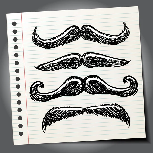 Croquis moustaches style caniche — Image vectorielle