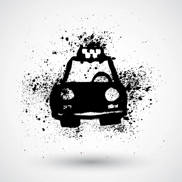 Grunge taxi car icon — Stock Vector