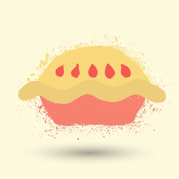 Grunge πίτα, γλυκό σύμβολο — Διανυσματικό Αρχείο