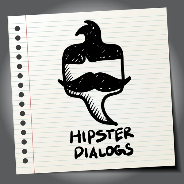 Ícone de diálogo doodle hipster — Vetor de Stock