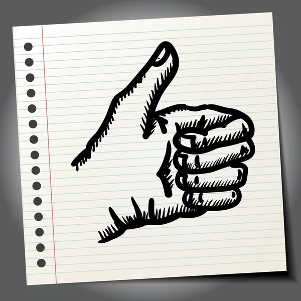 Scribble polegar para cima — Vetor de Stock