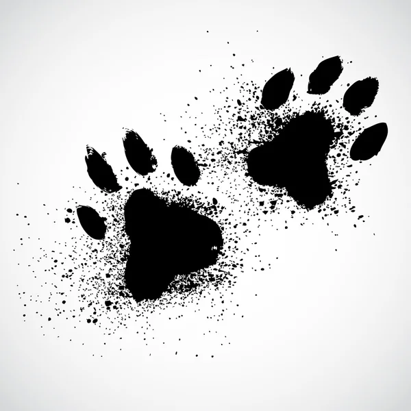 Grunge dog paws — Stock Vector