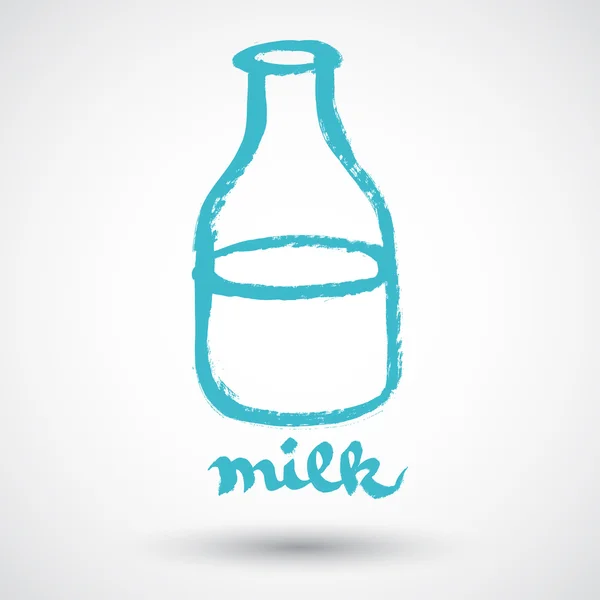 Botella de leche de dibujos animados — Vector de stock