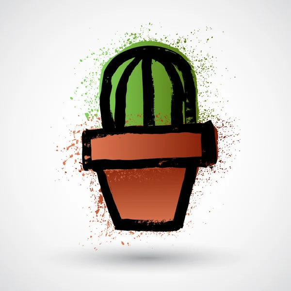 Cactus de dibujos animados Grunge — Vector de stock