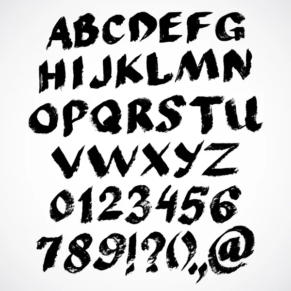 Grunge alfabesi harfleri, sayıları ve sembolleri ile