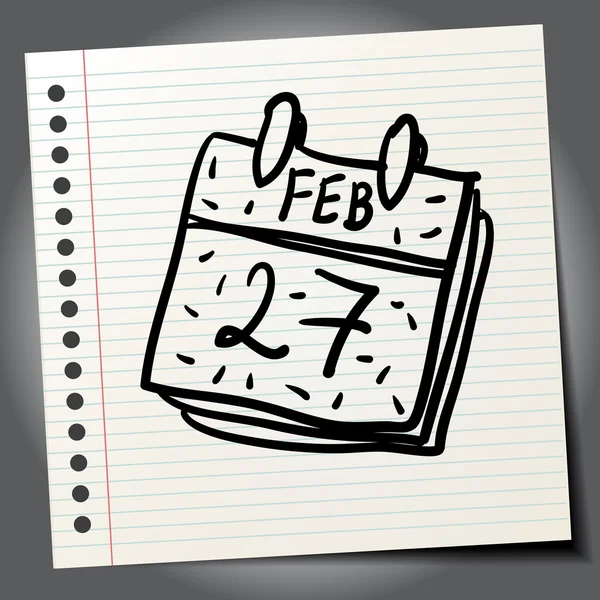 Doodle-Kalender-Illustration — Stockvektor