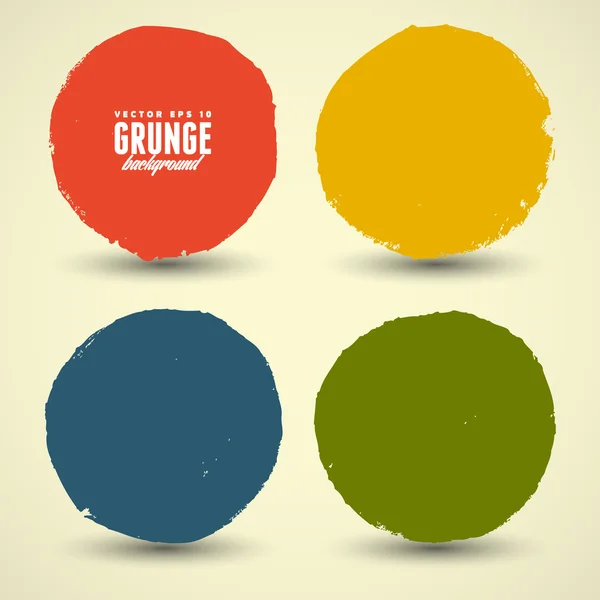 Bannières rondes grunge aquarelle — Image vectorielle