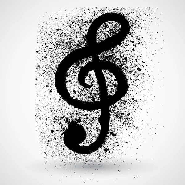 Clef cepillado, clave de la música — Vector de stock