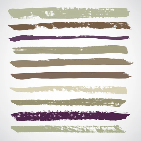 Ensemble de coups de pinceau colorés grunge — Image vectorielle