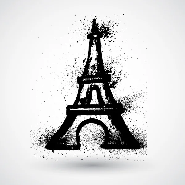 Grunge περιοδεία d'Eiffel σημάδι — Διανυσματικό Αρχείο