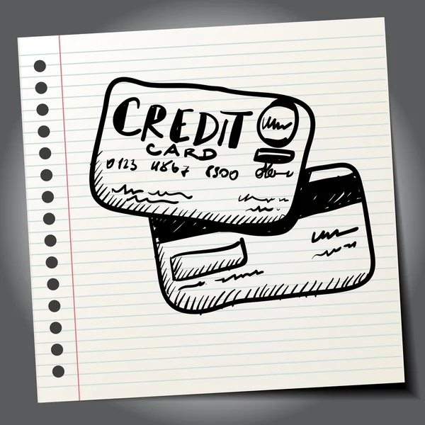 Carte di credito Doodle — Vettoriale Stock