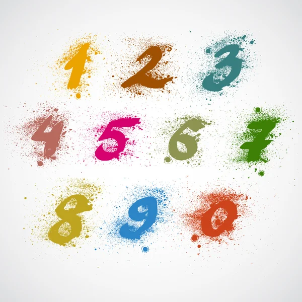 Set of grunge numbers — Stock Vector
