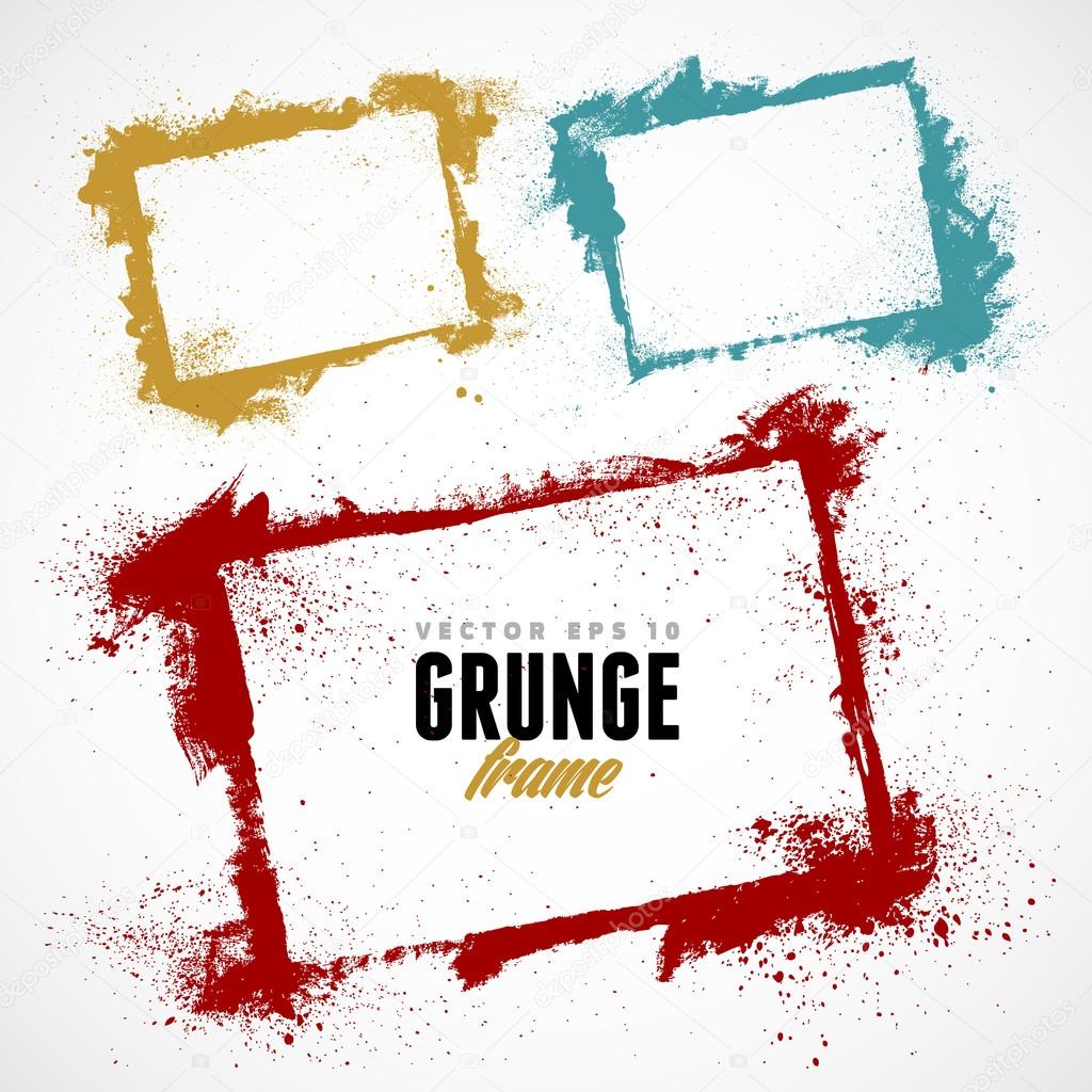 Set of grunge vector frames