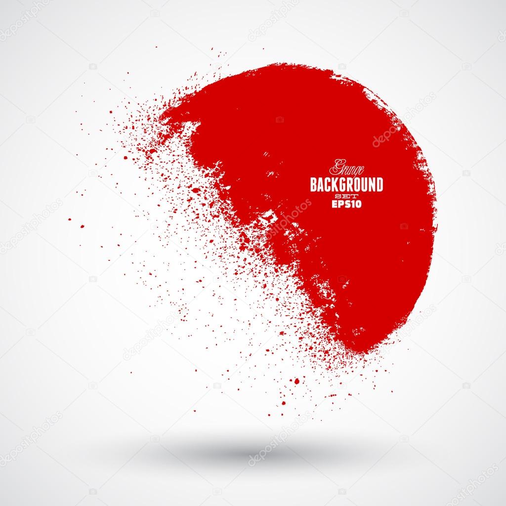 Grunge red half circle — Stock Vector © LarysaRay 70507783