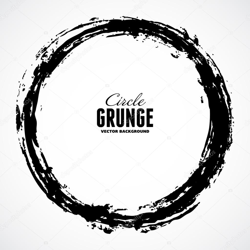 Ink grunge circle frame