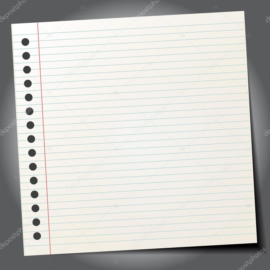 Blank notebook paper