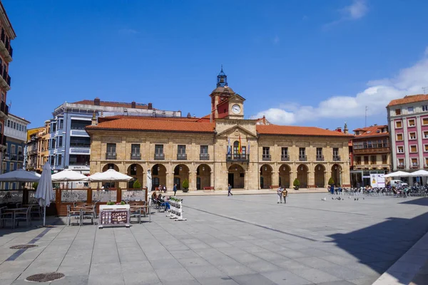 Ayuntamiento Avils Városi Tanács Plaza Espana Téren Asturias Spanyolország Városháza — Stock Fotó