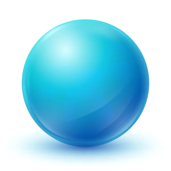 Uma Grande Bola Azul Bonita Isolada Fundo Branco Esfera Azul —  Vetores de Stock