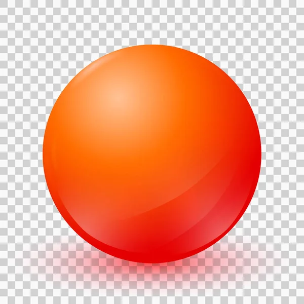 Une Grosse Belle Boule Rouge Isolée Sur Fond Transparent Réaliste — Image vectorielle