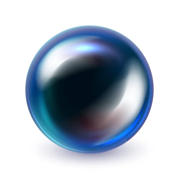 Uma Grande Bola Azul Bonita Isolada Fundo Branco Esfera Azul —  Vetores de Stock