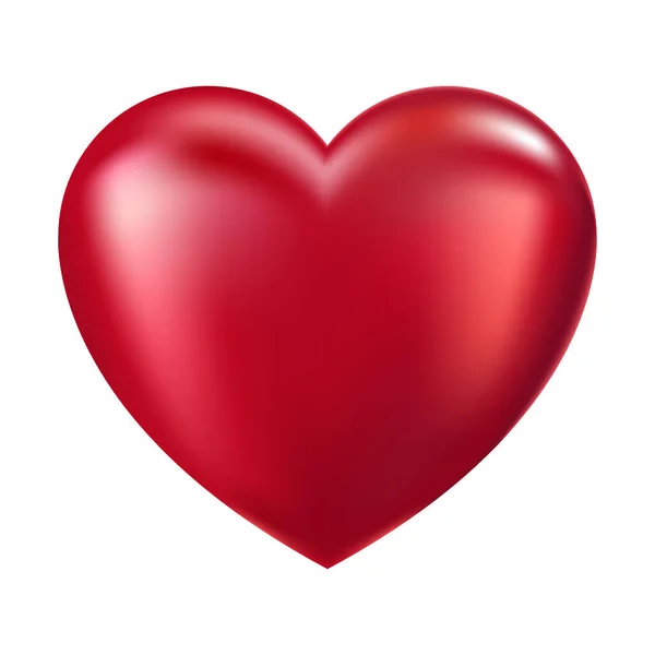 Büyük Kırmızı Kalp Beyaz Arka Planda Sevgililer Günü Tabelası Sevgililer — Stok Vektör