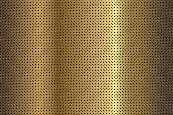 Abstract Background Golden Gratted Metal Gold Surface Holes Pattern Vector — Stock Vector