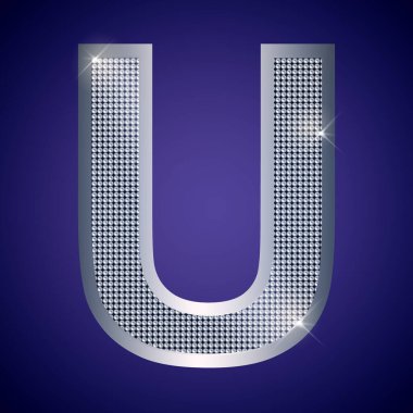 Çok güzel gümüş harfli U harfi. Logo veya simge EPS10 için vektör yazı tipi, alfabe yazı tipi