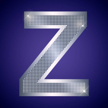 Çok güzel gümüş harfli Z harfi. Logo veya simge EPS10 için vektör yazı tipi, alfabe yazı tipi
