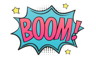 Kalın harflerle çizilmiş çizgi roman patlaması. Posterler, çıkartmalar, çizgi romanlar için karikatür metni. Vektör illüstrasyonu