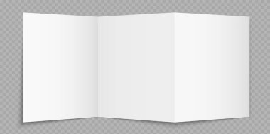 Markalaşma, baskı tasarımı, pazarlama ve sunum için gerçekçi boş broşür modeli. Vektör illüstrasyonu