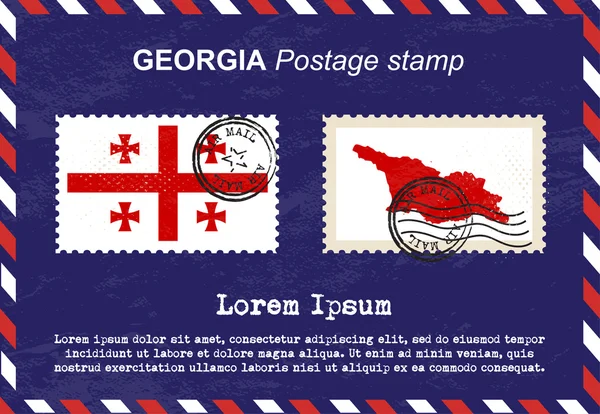 Georgia posta pulu, vintage damga, hava posta zarf.